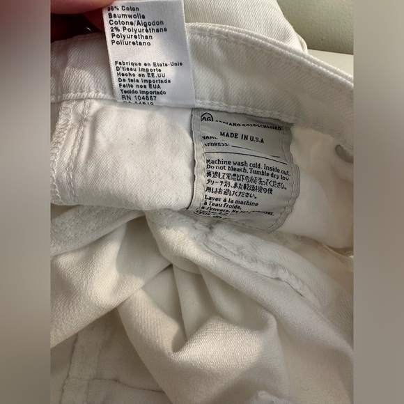 AG Adriano Goldschmied The Prima Mid Rise Cigarette Leg Denim Jeans White 31R - Picture 12 of 13